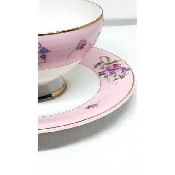 Pink Floral Gold Trim N-C-349 Vintage Teacup & Saucer - Elegant Collectible Set - Picture 14 of 14